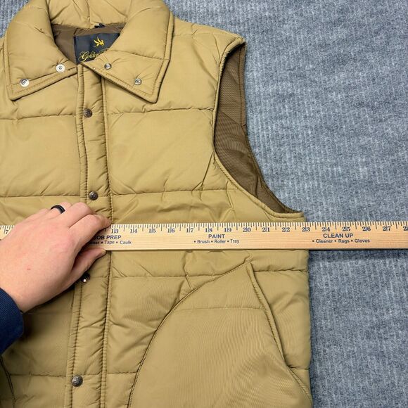 Vintage Golden Fleece Quilted Puffer Vest Jacket Men Large Brown/Tan Made In USA - Picture 8 of 13
